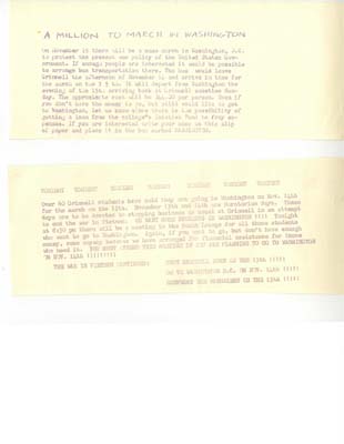 Two memos about a March in Washington and Grinnell students going there