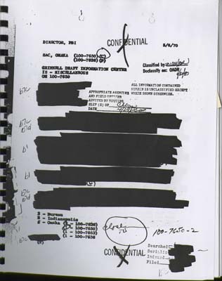 FBI communication dated May 6, 1970. It discusses the Grinnell Draft Information Center (GDIC) and provides details about its activities and organization. The Omaha Division opened a file concerning the GDIC and developed information about the center. The GDIC was organized by two individuals and planned to provide draft counseling for Grinnell College students. The GDIC aimed to compile information about draft boards around the country and locate lawyers and professionals to assist with its work. The GDIC held its first meeting on September 14, 1960, with about 30 Grinnell students attending, six of whom had draft counseling experience. The GDIC planned to set up a training program for others interested in counseling.
