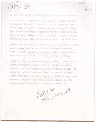 Statement against playboy