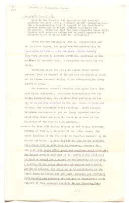 Bulletins from the Grinnell 14 back to the Grinnell Population to inform them of their activities