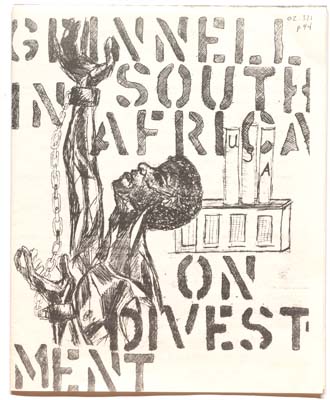 11 page pamphlet about why the college should divest from South Africa