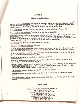 Results of monthly survey about students' stress and notes on programing ideas based on answers