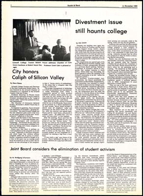 S&B: "Divestment issue still haunts college"