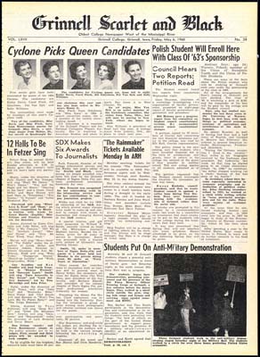 Discusses the protest of the military ball 